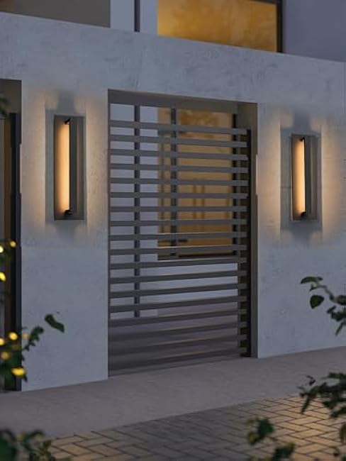 16 inch Modern Outdoor Wall Lights LED Mate Black 8W 3000K