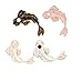 Produktbild 4 Stück/Set rosa weiße Koi-Brosche niedlich Goldfisch Karpfen Emaille Pin Denim Revers Fisch Abzeichen Familie Kind Segen Emaille Revers Pins Abzeichen Broschen und Pins Sammlung Geschenke Freunde