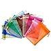 QLOUNI 100pcs 10 Couleurs Lot de Sachet organz Lavande colorés Pochette Fleur Séchée Sacs d'organza de Cordon 10x15cm pour Le Mariage,Les Bijoux,Le Bonbon Sachet