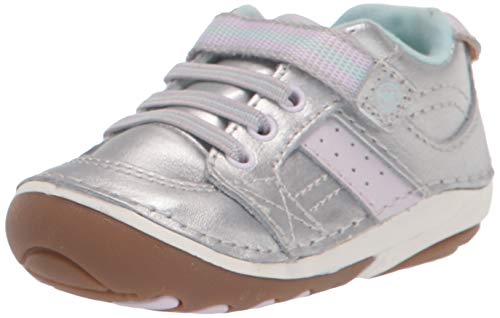 Stride Rite Baby Girls SRT Soft Motion Artie Sneaker, Silver, 3 Infant