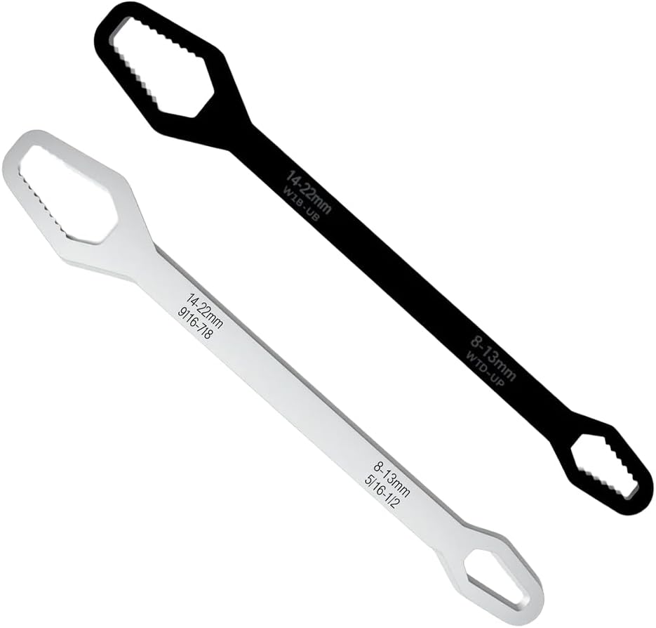 ROWPOZ 8-22mm Double-Ended Multifunctional Universal Wrench, 2026 New Self-Adjusting Wrench Set All in One Tool, Outdoor Riding Home Car Repair Tools for Auto Repair (Black+Silvery)