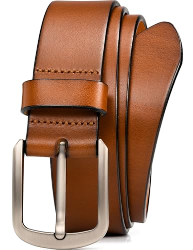 WOLFANT 1.5" Top Full Grain Leather Belt for Men,100% Italian Solid Leather