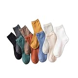 TeenFighter 10 Pairs of 80% Cotton Crew Size socks for Women in all season, solid color socks for girls, Shoe Size 7-13 (Multicolored (10 Pair))