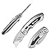 Utility Knife, BIBURY Portable Folding Box Cutter with Extra 5pcs SK5 Stainless Steel Blades, Retractable Paper Carpet Cutter with Belt Clip,Safety-Lock Design