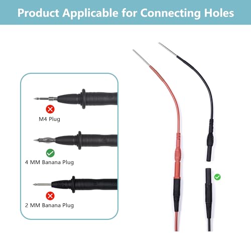 Image of 2Pcs Silicon Flexible Spoon Back Probes, Back Probe Kit Pins Automotive Compatible with 4mm Banana Plug Test Leads for Multimeter Voltage Testing Detect Automobile Electrical Circuit