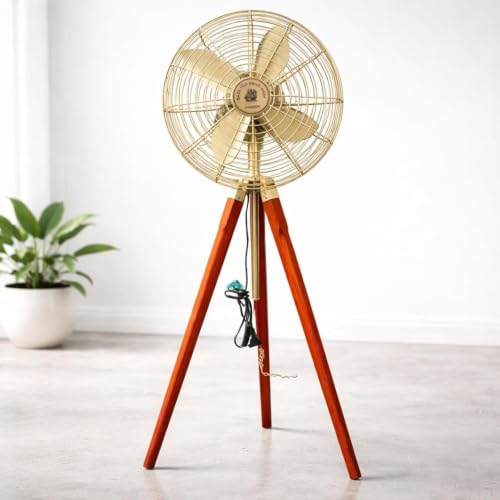 NauticaCollectical Brass Tripod Floor Fan