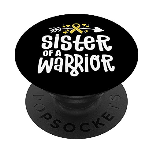 Sister Of A Warrior Gift Family Childhood Cancer Awareness PopSockets Support et Grip pour Smartphones et Tablettes