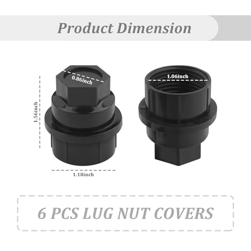 Image of Salior 6PCS Wheel Lug Nut Covers M27x2.0 OEM 15646250,Bolt Covers Caps for Wheel Lug Nuts Protection and Car Decorations,Lug Nut Caps Car Accessories Compatible with Chevrolet GMC Cadillac (6PCS)
