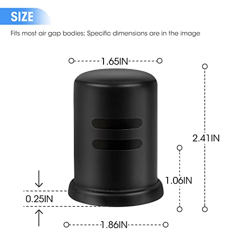 Dishwasher Air Gap Cover D201-1-62 Fits Most Air Gap Bodies With Solid Brass Inside And Black Stoving Varnish Surface, Cap Only, Pack Of 1 #TOP1