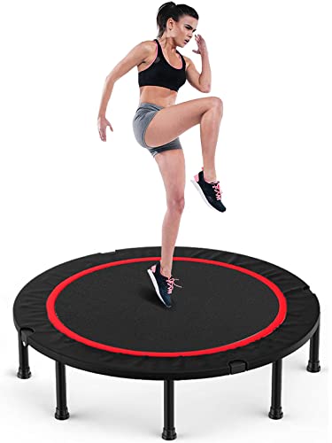 Trampoline, Portable Fitness Foldable Trampoline In-Home Mini Rebounder, Exercise Trampoline For Kid/Adults, 40" Max Load 330Lbs (Trampoline, Black) #TOP6