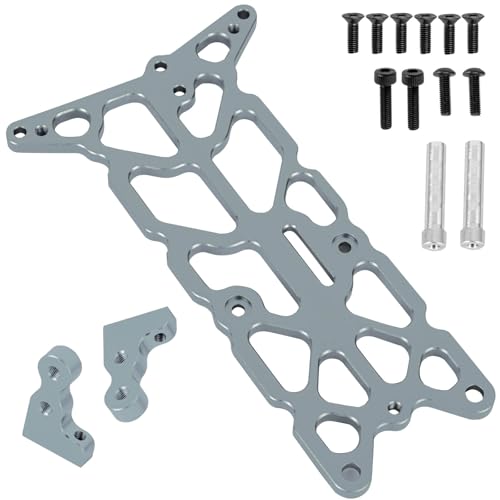 BRCatWPark Alloy Aluminium Upper Chassis Upgrades Part for 1/10 Rustler 2WD VXL Bandit 2WD VXL,RC Conversion Chassis Kit Hops Up,Replace Part#3729,Titanium