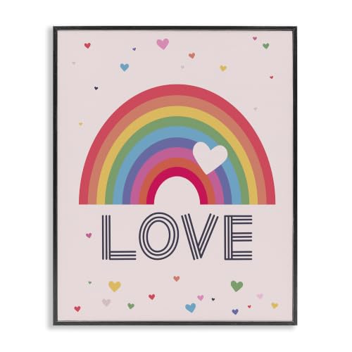 Love Rainbow Hearts Inspirational, 16 x 20 Inch Framed Giclée Print