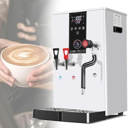 Commercial Electric Milk Frother, Professional Steam Stainless Steel with LED Control, High Temp Protection for Coffee, Milk, Bubble Tea,Black