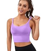 Everrysea Sports Bras for Women High Support Longline Workout Tank Tops Built in Bra Strappy Yoga...