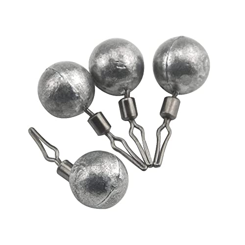 Jhpaioq 25 Pcs Lead Drop Weights Sinkers Kit Casting Removable Fishing Saltwater Bass Round Swivel Shaped Cannonball Freshwater, Silver, 13.5 X 7.0 X 2.5 Cm #TOP5