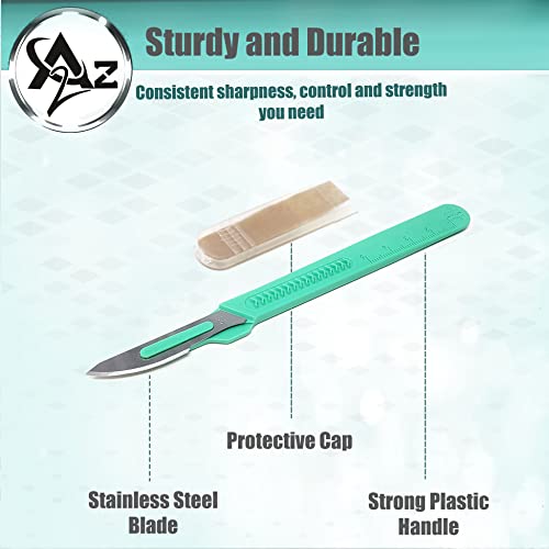 A2Z Scilab A2Z-DS(CS)-#23DERM Disposable Sterile Razor Scalpel #23, Podiatry & Dermaplaning Tool, Precision Carbon-Steel Blades With Plastic Handle - Individual Pouches - Exfoliation, Dead Skin/Callus Removing & More thumb #2
