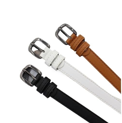 PU Women's Belts Square Pin Buckle Decorative Belts Thin Women's Jeans Belts(D)4