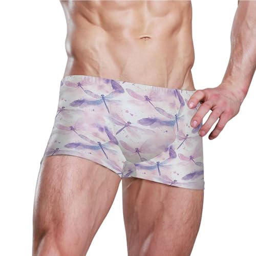 Dragonfly Purple Mens Swim Trunk Swimwear Bathing Suit Swim Brief Square Leg Board Short S B04035293