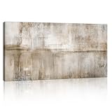 Grandes Abstracto Neutro Gris Cuadros Decoracion Salon Con Marco, Vintage Gris Marrón Líneas Cuadros y Láminas Nórdico Minimalista Pintura Lienzos Decorativos para Salon Dormitorios Comedor 50X100cm