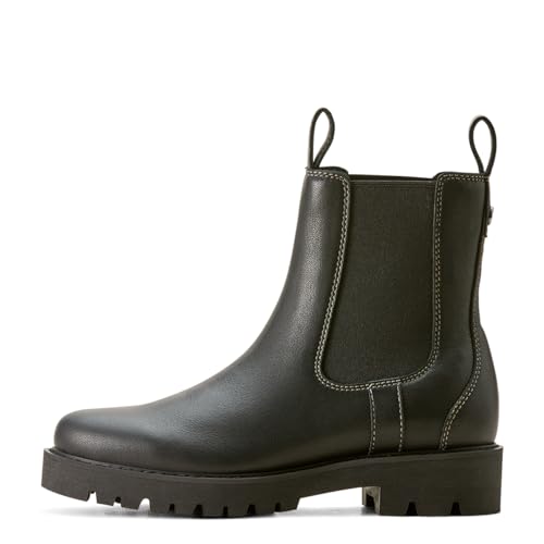 ARIAT Ariat Women's Wexford Lug Mid Waterproof Chelsea Boot, Jet Black, 6