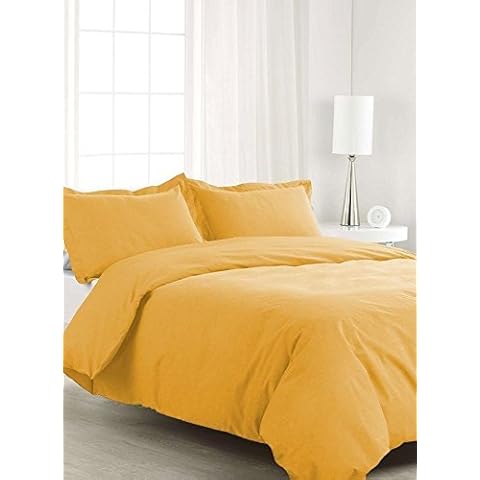 SHERA'S BEDDINGS 3 PCs Duvet Cover Set-(1 Duvet Cover, 2 Pillow Sham) Zipper Closure Duvet Cover Set Fabulous (Gold Solid, Twin Extra Long - 68" x 88") 100% Egyptian Cotton 650 Thread Count Cover