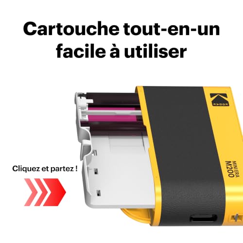 KODAK Mini 2 Era Imprimante Photo Portable 5x7,6cm, 38 Feuilles, Noir