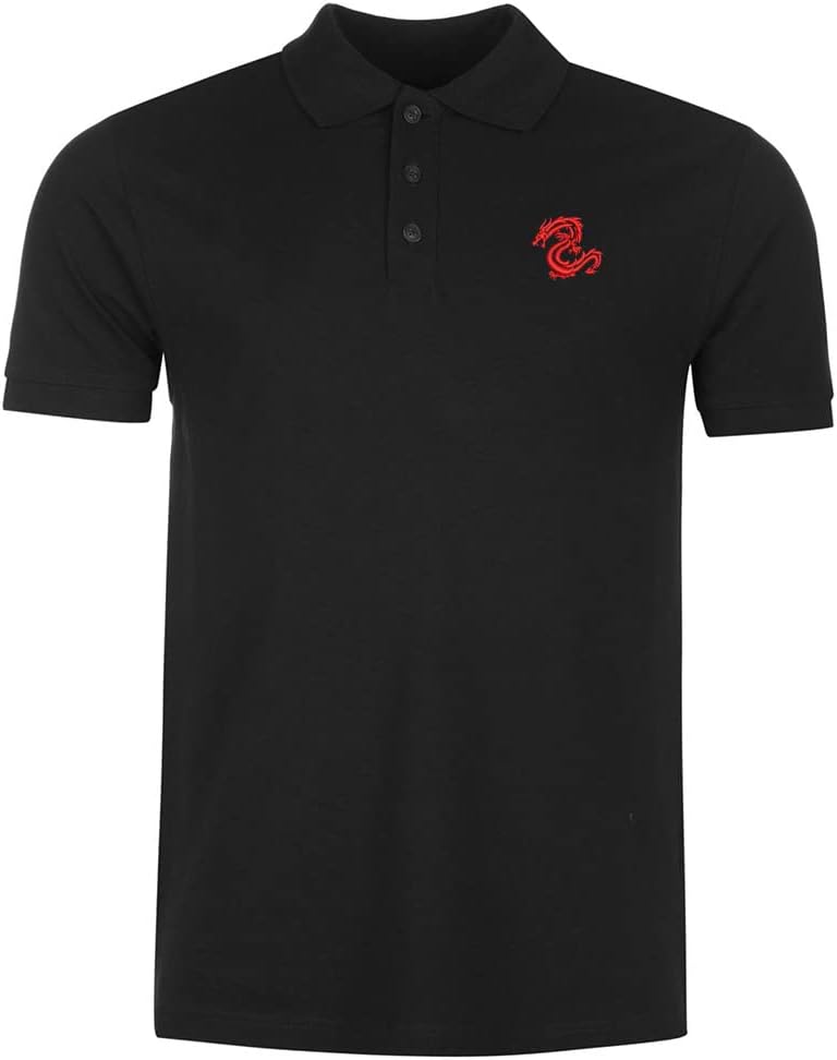 Polo Shirts for Men Serpent Dragon Embroidered Short Sleeve Mens Polo Shirts