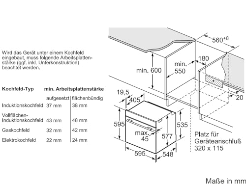 Foto von Bosch HNG6764S6 Serie 8 Smarter Einbau-Backofen mit Mikrowellenfunktion, 60 x 60 cm, 800 W, Made in Germany, Pyrolyse Selbstreinigung, Bosch Assist Backeinstellung auf Knopfdruck, Edelstahl