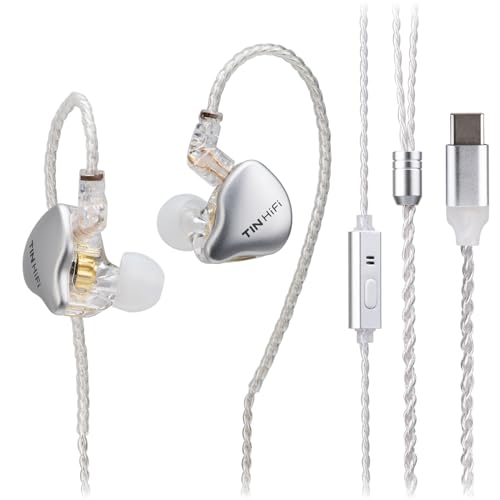 TINHIFI C1 10mm DLC �_�C�i�~�b�N�h���C�o�[ IEM�A���O���\�ȃP�[�u���A�d�ቹ�A�L��HiFi�C���C���[�C���z���A���y��Q�[���p(�V���o�[�AC1 Type-C+�}�C�N2�s��)�B