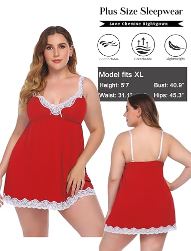 Image of Avidlove Women Sexy Sleepwear Lace Chemise Nightgown Full Slip Babydoll Sleepwear