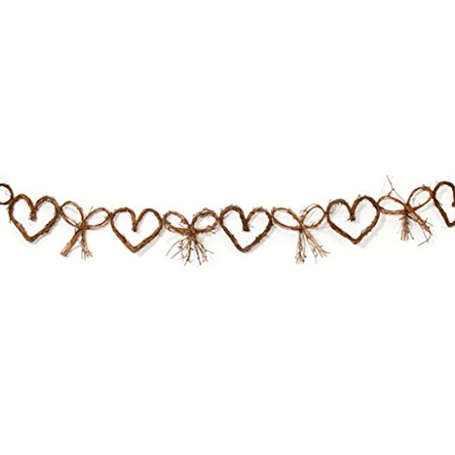 Darice 2818-92 Grapevine Garland Bow Heart 5Ft, Brown