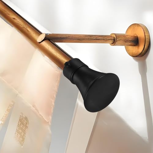 SEWACC 2pcs 28mm Black Metal Curtain Rod End Caps Finials, Trumpet-Shaped Curtain Pole Finials Decorative Iron Rod Head for Drapery Pole by SEWACC - Used condition - Image 8