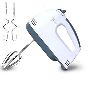 7-Speed Electric Hand Mixer Stainless Steel Whisk Mini Handheld Mixer Egg Cream Food Beater With 2Pcs Beaters, 2Pcs…