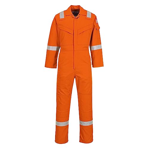 Portwest FR21 Lightweight Anti-Static Flame Resistant Overall 210g Orange, 4XL