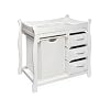 Badger Basket Sleigh Style Baby Changing Table with Laundry Hamper and 3 Storage Drawers Gray