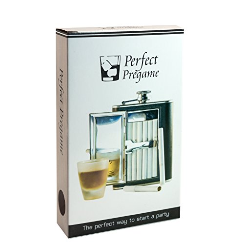 Perfect Pregame Flask - Cool 6 Oz Stainless Steel And Leather Alcohol Flask With Compartment/Cigarette Case - For Men And Women - Drinking Flask For Liquor And Smokes #TOP4
