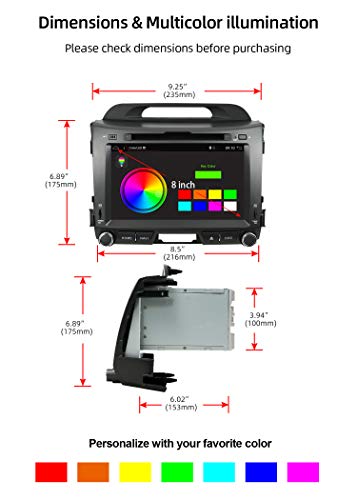 Android 8.1 Double Din Car Stereo For Kia Sportage 2010-2015 Gps Navigation In Dash Dvd Player Head Unit |8 Inch 2G+32G Octo Core| Support Wifi 4G Bluetooth Steering Wheel Free Backup Camera & Canbus #TOP6