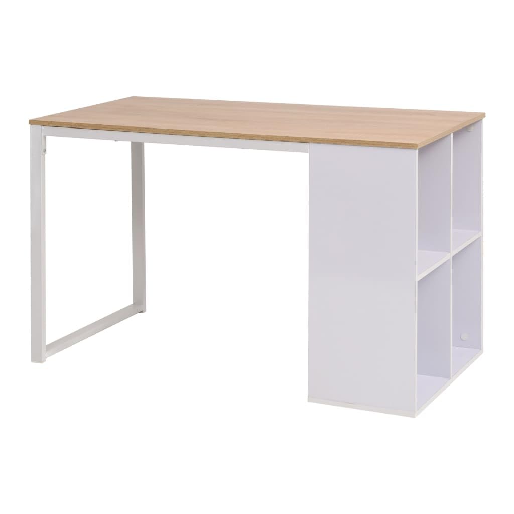 Tavolo Salvaspazio Scrivania Gaming Tavolo Consolle Scrivanie Gaming Scrivania 120x60x75 cm Rovere e Bianco per Studio Camera Da Letto Soggiorno Sala Studio