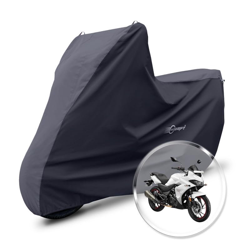 Image of Neodrift 'SuperMax' Bike Cover Suitable for Hero Xtreme 200S (All-Weather Motorcycle Protection, Water & UV Resistant, Dustproof, Windproof) (Colour: D.Gray - Black)