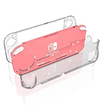 NANANINO Clear Glitter Nintendo Switch Lite Case Protector – Clear Switch Lite Case, Slim Fit Switch Lite Cover, Shockproof, Anti-Slip Grip