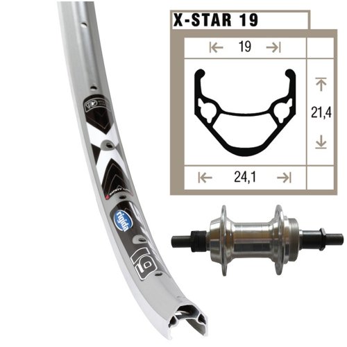RIGIDA Hinterrad 20x1.75 Schraubkranz 6/7f. Starr 36L X-Star19 / Silber Cover