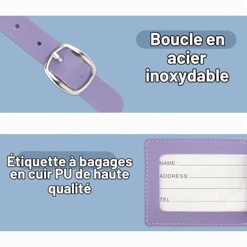 YiYiLiang Lot de 2 étuis pour passeport en cuir synthétique avec étiquettes – vue 3