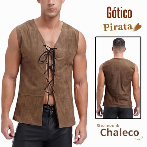 Chaleco de pirata medieval ajustable para un disfraz cómodo de Halloween 4