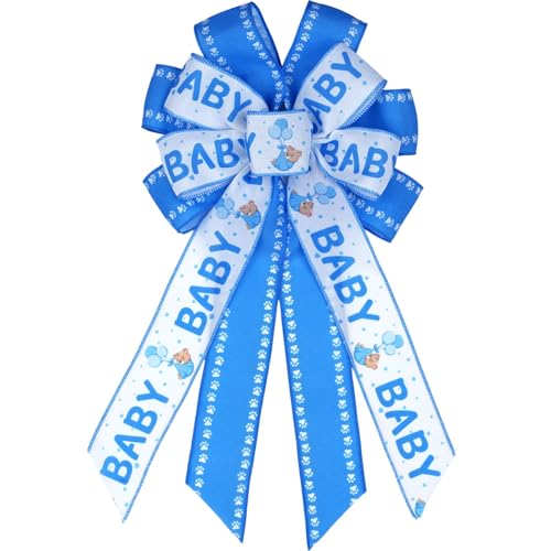 NUVCELKA Large Blue Baby Shower Bow