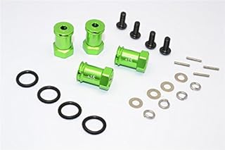 GPM For Traxxas 1/16 Mini E-Revo, Mini Slash, Mini Summit Upgrade Parts Aluminum Hex Adaptor (+15mm) - 4 Pcs Set Green
