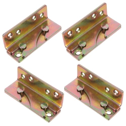 Healifty Kit De Herrajes Para Barandillas De Cama De 4 Pares Marcos De Cama Soportes De Herrajes Accesorios Para Marcos Soportes