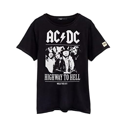 AC/DC T-shirt Unisex Mens Womens Highway till helvete Album svart tee Large