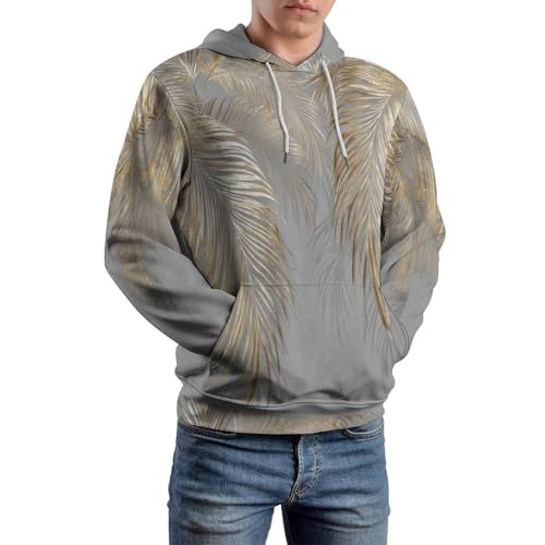 Sweat à capuche imprimé 3D feuilles palmier luxueuses mode