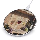 Red White Wine Glasses Wireless Charger, Fast Charging Pad