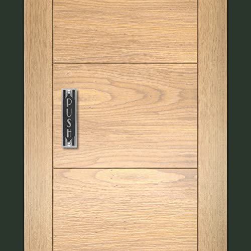 The Metal Foundry Push Plaque de porte en métal Style Art déco Accessoires de porte ou mur Plaque en aluminium Fait main en Angleterre Cover